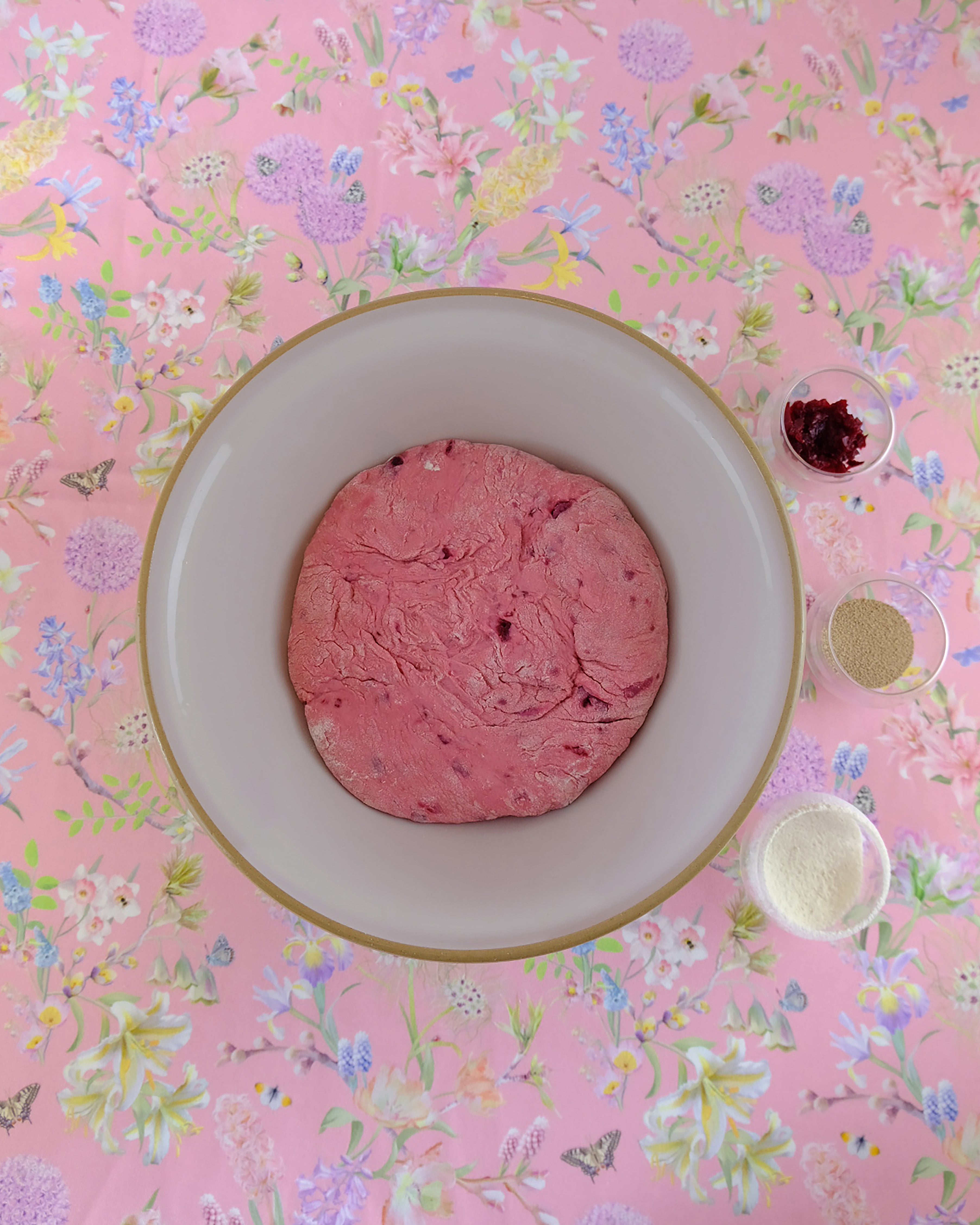 vegan pizza recipe ingredients including beetroot