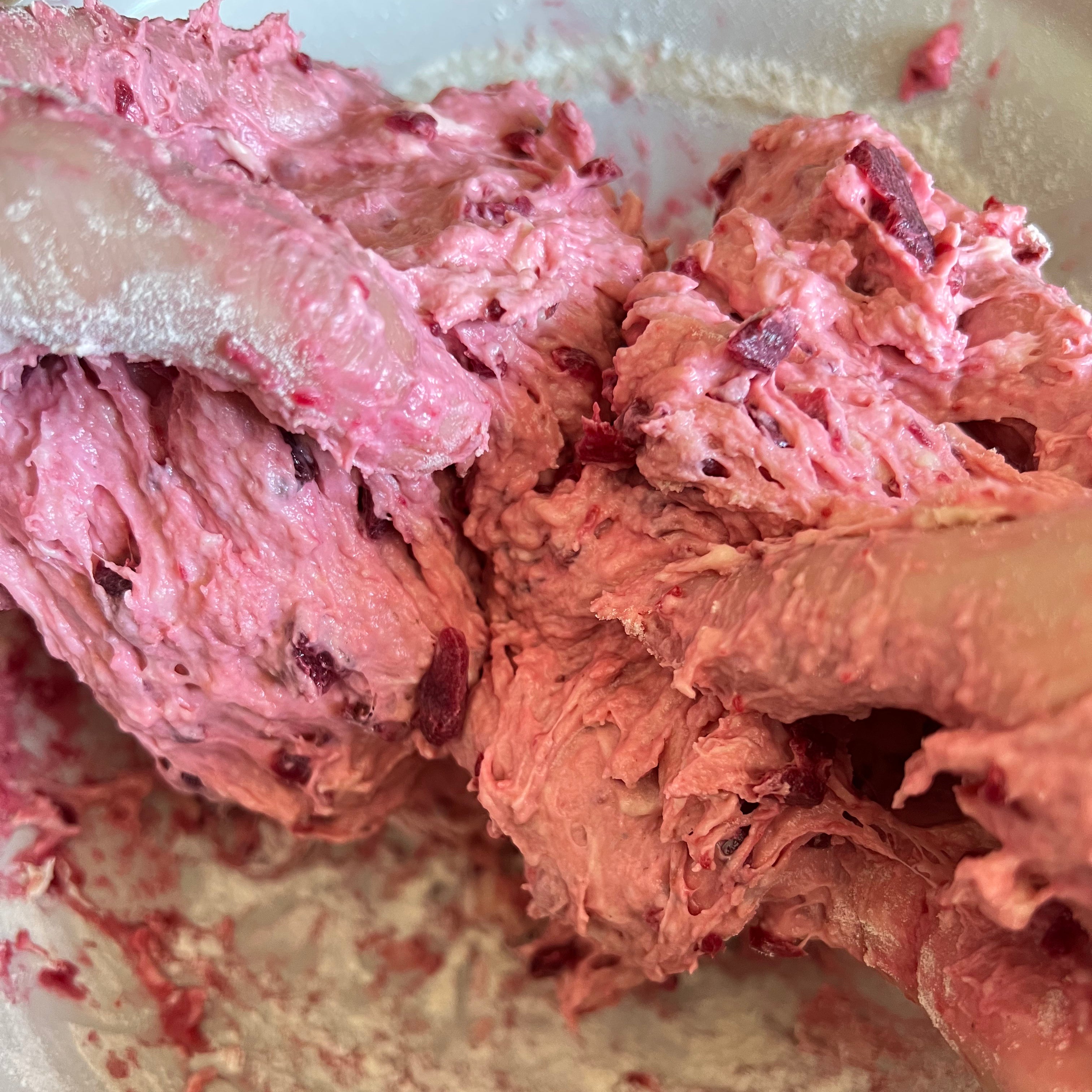vegan pizza recipe ingredients including beetroot dough