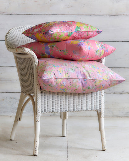 Bring nature into your home with botanical floral patterns in organic cotton and hemp fabric cushions and pillows for bold interiors