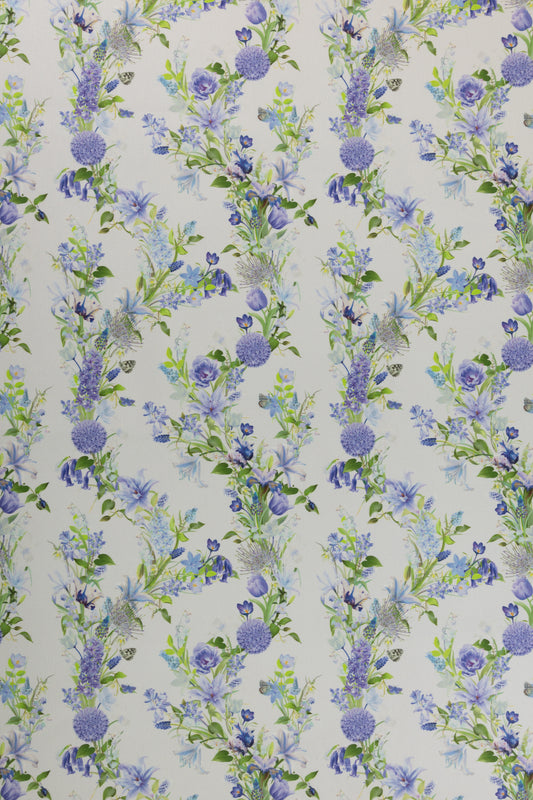 Organic cotton gabardine upholstery fabric close up showing the Eternal Drift pattern scale