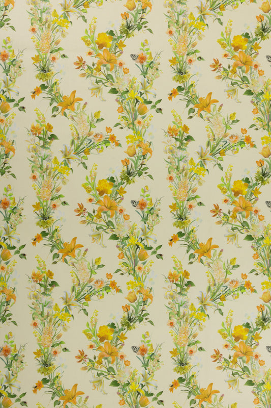 Organic cotton gabardine upholstery fabric close up showing the Eternal Drift pattern scale