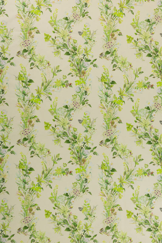 Organic cotton gabardine upholstery fabric close up showing the Eternal Drift pattern scale