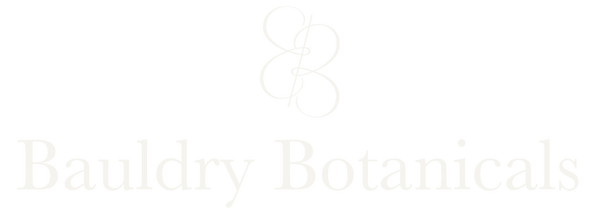 Text 'Bauldry Botanicals' in a stylized font on a white background