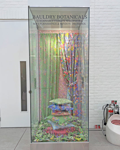 showcase at the design center chelsea harbour showcasing optimism renewed organic cotton voile by bauldry botanicals