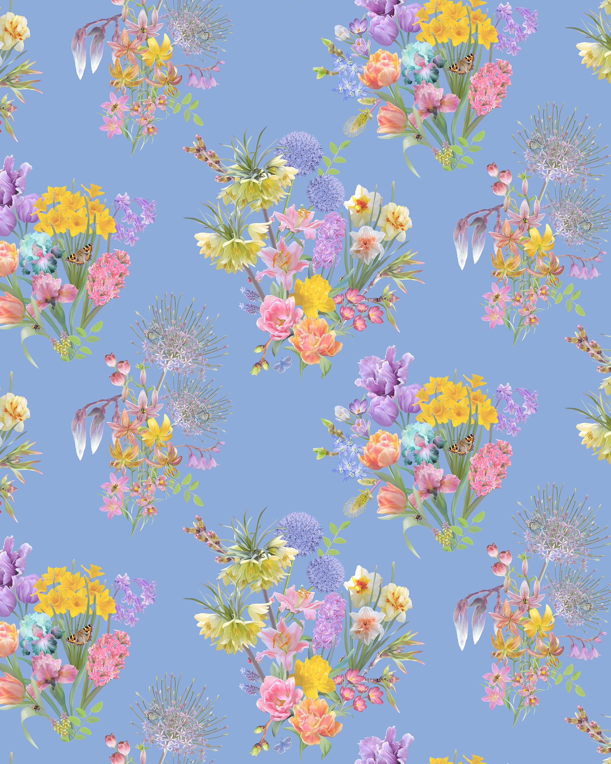 Optimism Renewed' Blue Wallpaper – Bauldry Botanicals