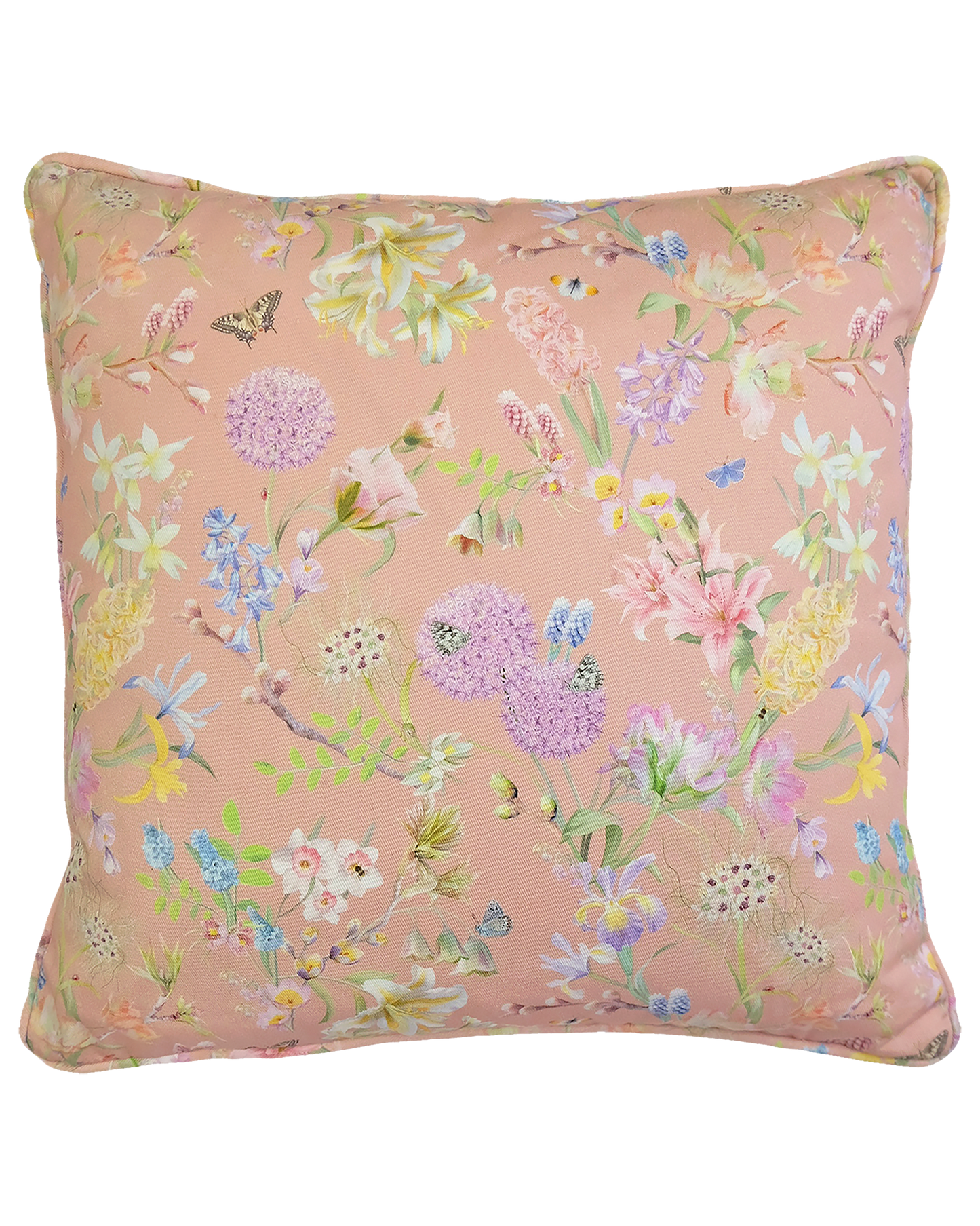 Pastel peach eco friendly nature inspired pattern stylish scatter cushions for colourful traditional interior design.